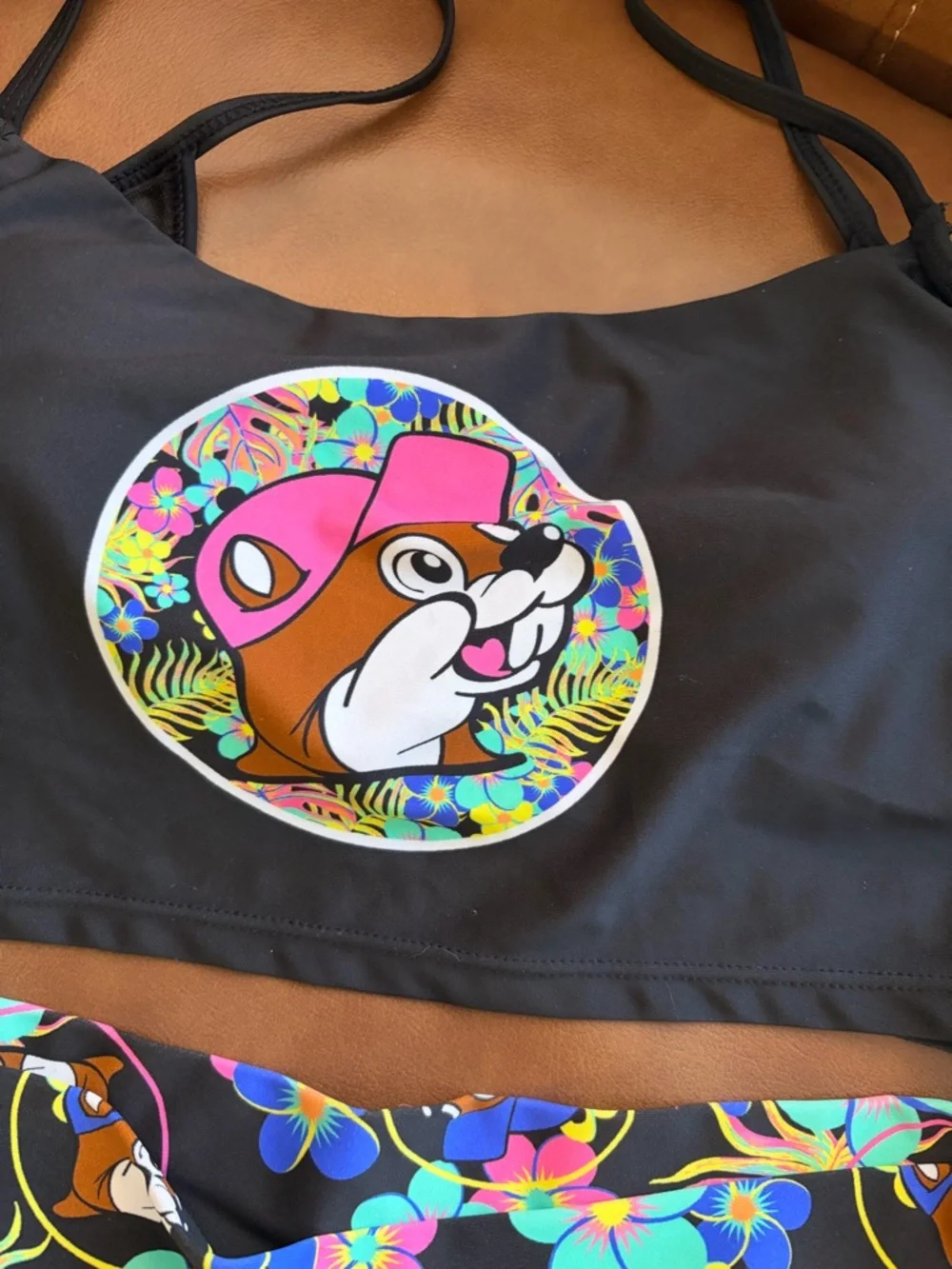 Buckey’s Two-Piece Swim Set with Colorful Tropical Graphics